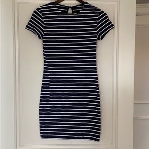 French Connection Navy & White Striped Dress